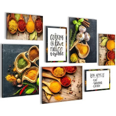 Novart Настенные изображения кухни - полностью готовые к повешению - специи столовая кухня изображения - 7 современных изображений настроение 