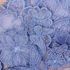 SYSUII Pack of 12 Blue Flowers Lace Patches, Embroidery Patches, Appliqué Patches for Sewing, Embroidered Crafts and Decorating, DIY Wedding Dress, Sewing Clothes, Applique, Lace, Costumes, Decoration