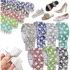 Самоклеящиеся полоски Кристалл Стразы 7 Рулонов Многоцветный Блеск Бисер Отделка Лист Лента Стикер DIY Ремесло Ткань Рулон Упаковка