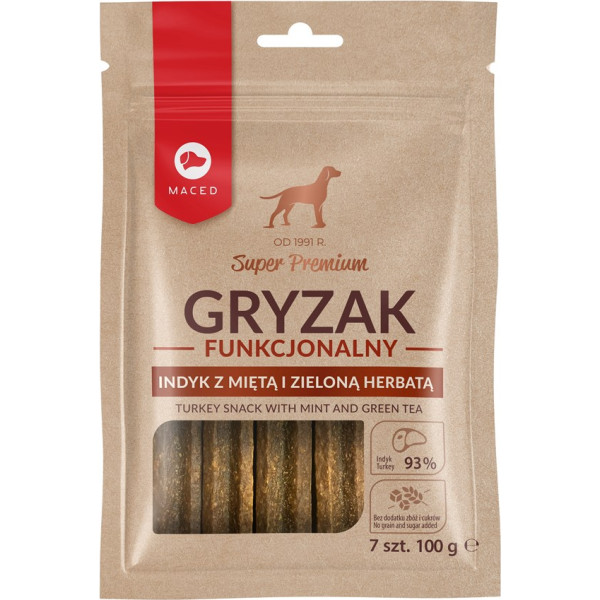 Функциональные жевательные конфеты с мятой и зеленым чаем - жевательные конфеты для собак - 100 г