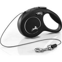 Автоматический поводок new classic xs rope 3 м - для собак до 8 кг, цвет черный