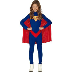 Fiestas GUiRCA Костюм Супергероя Дети Мальчики и Девочки - Детский Костюм Супергероя в Красном Синем Включая Плащ - Возраст 7-9 Лет Костюм Супергер