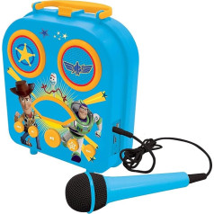 Disney Toy Story 4, My Secret Портативное караоке с микрофоном, функцией караоке, гнездом Aux-In, слотом для карты памяти, синий, BTC050TS