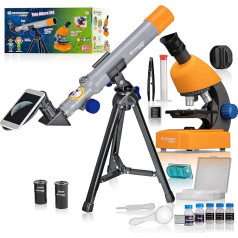 Микроскоп Bresser Junior 40x-640x с прозрачной светодиодной подсветкой на батарейках