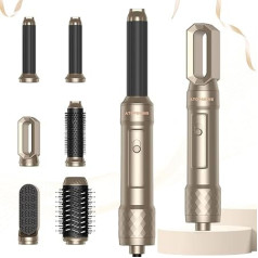 Atopskins Airstyler 6-in-1 Hair Dryer Brush Set, Hairstyler Set with Hair Dryer, Air Flow Round Brush, Hair Dryer Brush, Car Curling Iron, Straightening Brush, for Hair Volume, Straightening, Curling