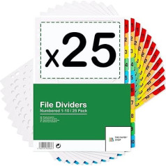 Разделители для папок A4 10 шт. для скоросшивателей на кольцах, папок-скоросшивателей и папок-скоросшивателей (25 шт.)