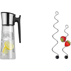 WMF Basic Water Carafe 1.5 Litres, Стеклянный графин с крышкой и ручкой 1.5 л, силиконовая крышка, закрывающаяся крышка & Basic Fruit Skewers, 2 Pieces, шампуры 2 разных ра