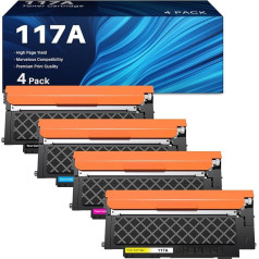 Тонер HP 117A W2070A Совместим с цветными лазерными МФУ 178nwg 179fwg 150nw 179fnw 150a 178nw - W2070A W2071A W2072A W2073A (упаковка из 4 штук)