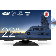 Cello C2224F Trav 22 дюймов Full HD DVD Кемпинг Путешествия Телевизор с безрамной встроенный DVD-плеер тройной тюнер (DVB-C/-S2/-T2) Pitch Perfect Sound Автодом Караван Г