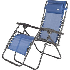 Складное кресло AKTIVE Zero Gravity Blue с подушкой и подставкой для ног Удобное и прочное кресло-шезлонг из стали и текстилена Max 110 кг Сад Кемпинг Скл