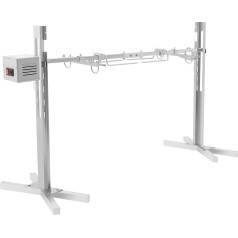 HuKaiL Elektrischer Grillspieße, 134cm Spanferkelgrill 360° Drehspieß Grill mit 5-Stufen Einstellbare Höhe & 40kg Tragfähigkeit, 20W 2.5RPM Hähnchengrill Dönerspieß 30 Personen für Lagerfeuer, Camping