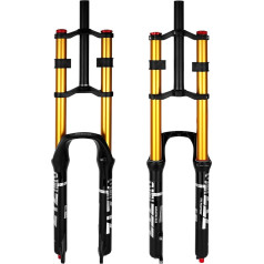 splumzer Велосипедная подвесная вилка 26/27.5/29 дюймов для горного велосипеда DH Air Double Shoulder Downhill Abseiling Shock Absorber Straight Tube Ultralight Bicycle Shock Absorber Pull Adjustment