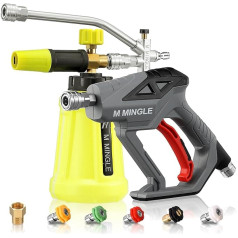 M MINGLE Пистолет для мойки под давлением с пенным пистолетом, аксессуары для пенного пистолета с двумя разъемами, комплект пистолета для пены