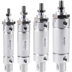 1 x pneumatischer Mini-Stifthalter aus Aluminiumlegierung MBL20/25 mm x 25/50/75/100/125/150/175/200/225/250/275/300/350/400-S-CA (Hub 25 mm, Bohrung 25 mm)