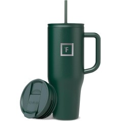 IRON °FLASK Изолированная чашка для питья с соломинкой и ручкой - 1,2 л - термокружка горячая 11 часов / 48 часов с охлаждением льдом - вакуумный тумб