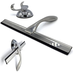 Премиальный скребок для душа из нержавеющей стали - устойчивый к ржавчине и царапинам, с эргономичной ручкой - для плитки, стекла и зеркал б