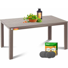 KESSER® Садовый стол 156 x 78 см для 6 человек Обеденный стол Всепогодный и устойчивый к ультрафиолету стол на открытом воздухе с каркасом из стал
