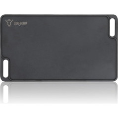 Чугунная плита для гриля BBQ-Toro с ручками, 40 x 23 см, двусторонняя плита, двусторонняя плита, прямоугольная, универсальная и цельная, поддон для