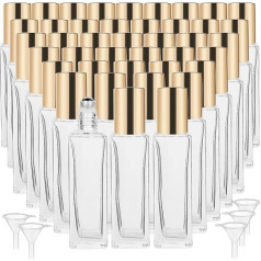 Hzmssore 100 шт. 10 мл роликовые бутылки для эфирных масел, квадратные толстые пустые стеклянные роликовые бутылки с шариками из нержавеющей стал