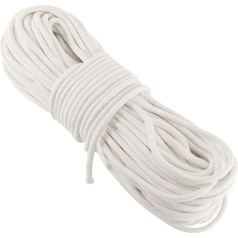 FUNSUEI Sash Cord 100 m x 6 mm Cotton Sash Cord, White Cotton Cord Cotton Rope Cotton Yarn for Windows, Washing Line, Decoration, Tie Down, Camping