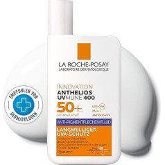 La Roche-Posay Anthelios UVMUNE 400 Anti-Pigment Spot Fluid SPF 50+, эффективная защита от солнца с мексорилом 400 от длинноволновых ультрафиолетовых лучей для чувствите