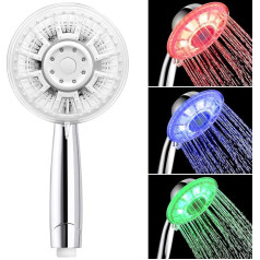 JINYOMFLY Душевая насадка LED, меняющая цвет, душевая насадка с подсветкой, ручной душ LED, 3 автоматические смены цвета, 2 режима душа
