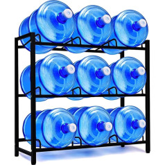 Держатель для бутылок с водой с 9 отделениями, хранение кулера для воды объемом 1,8 л, держатель для бутылок, подставка, 3-ярусная прочная угле