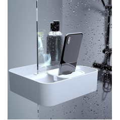 Tiger 2-Store Clip-on Shower Basket, Shower Caddy для крепления на душевой экран, установка без сверления, полка для геля для душа со встроенным крючком + держате