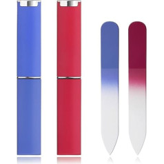 Мини-стеклянная пилочка для ногтей с футляром, толщина 2 мм, маленькие хрустальные пилочки для натуральных ногтей, нежные двусторонние тра