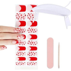Обертывания для ногтей (красные сердечки)
