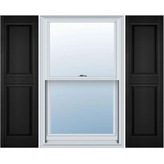 Ekena Millwork LP2S14X04300BL Lifetime Vinyl, Standard Two Equal Panels, Raised Panel Shutters with Shutter-Loks (Per Pair), Black, 14 3/4W x 43H by Ekena Millwork