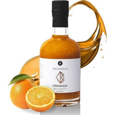 Апельсиновый бальзамический уксус Deligreece | Традиционный бальзам с острова Крит | Фруктовый и мягкий бальзам со свежими апельсинами | Белый в
