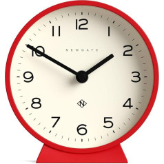 NEWGATE® M Mantel Echo Desk Clock | Modern Round Design | Red | Easy to Read Numbers | Contemporary Style for Desk, Table, Shelf or Bedside Table
