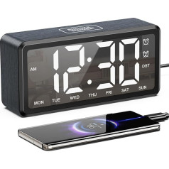 Будильник Ankilo, прикроватный столик, цифровой будильник для любителей крепкого сна, прикроватные часы с 5 уровнями яркости/громкости, 12/24H, р