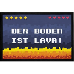 MoonWorks® Коврик с надписью Der Boden ist Lava Kinderspiel Videogame нескользящий и моющийся черный 60 x 40 см