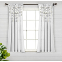 Lush Decor Boho Pom Pom Tassel Linen Window Curtain (Single Panel) 63