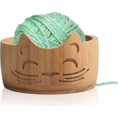 Миска для пряжи Hinourisha, 17x10cm большая деревянная миска для шерсти, винтажная форма кошки, легкая миска для шерсти для вязания, миска для пряжи,