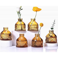 Стеклянные вазы Eidoct, 6 шт. стеклянных ваз для цветов, маленькие бутылки для цветочных композиций, декоративные вазы в деревенском стиле для 