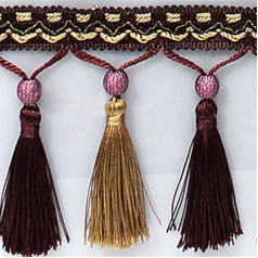 Темно-фиолетовая кайма с бахромой - плетеные бусины для подвешивания для украшения дома, окантовка ткани для штор, подушек и диванов - декор