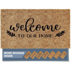 Barnyard Designs Welcome to Our Home Indoor Outdoor Door Mat Non Slip Rug Front Door Welcome Mat for Entryway Home Entrance Farmhouse Decor 30x17 Inch