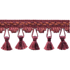 5.5cm Marquise Collection Fringe Trim (Style #TF0225MRQ) Royal Multicolor #P87 (Crimson, Dark Red) Sold By The Yard (3 Yards)