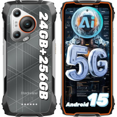 Blackview BL7000 Открытый мобильный телефон 5G, Dimensity 6300, 24GB + 256GB/2TB Открытый смартфон без контракта, Android 15, 120HZ 2.4K FHD+ 6.78