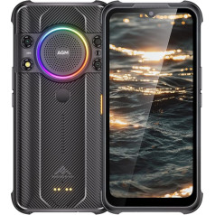 AGM H5 Pro Открытый мобильный телефон без контракта, Android 12 Открытый смартфон, Helio G85 Octa Core 6GB + 128GB, 20MP камера ночного видения, 48MP тройная камера 6,52 
