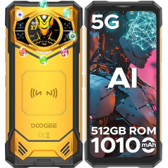 DOOGEE S200 X 5G Открытый мобильный телефон без контракта Android 14, 32 ГБ + 512 ГБ DDR5 Открытый смартфон, 10100 мАч, 6,72 дюйма FHD + 120 Гц, 100MP + 1,32 дюйма AMOLED задний 