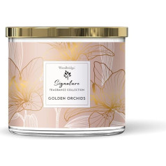 Woodbridge Ароматическая свеча в стекле с крышкой Золотые орхидеи Ароматическая свеча Цветочные свечи 3 фитиля Свечи длительного горения (40 ч) П