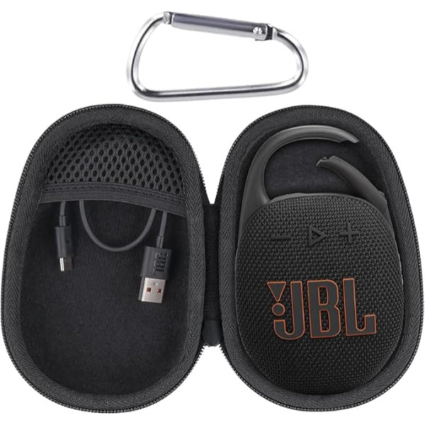 Aenllosi Жесткий чехол, совместимый с JBL Clip 5 Bluetooth Speaker Box, JBL портативный водонепроницаемый пылезащитный чехол для колонок (только сумка) (черный