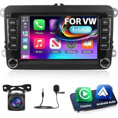 NHOPEEW 7 дюймов 4 + 64G Android Автомобильное радио для VW Passat B6 B7 Golf 5 6 Jetta T5 EOS Polo Touran Seat Sharan Поддержка беспроводной Carplay и Android Car WiFi GPS FM RDS Mirror Link + камера