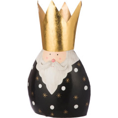 GILDE Железная фигурка Санта Кинг, золото и черный горошек, высота 66 см, рождественское украшение, декоративная фигурка, коллекционирование, 