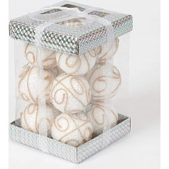 SHATCHI 12 x Рождественская елка Baubles Висит Мягкая Пена Блеск Украшенные Shatterproof Рождественская Елка Украшения Стол Украшения Белый 4 см