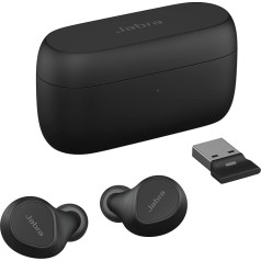 Jabra Evolve2 Buds True Wireless Bluetooth с активным шумоподавлением (ANC), голосовой технологией Jabra MultiSensor и беспроводной зарядной панелью - сертифицированы 
